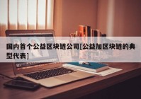 国内首个公益区块链公司[公益加区块链的典型代表]