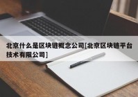 北京什么是区块链概念公司[北京区块链平台技术有限公司]